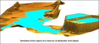 Simulación de la rotura de las balsas de lodos de Aznalcóllar