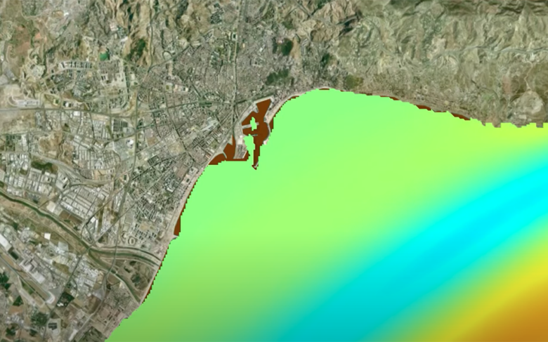 Simulación tsunami en Málaga. Mar de Alborán