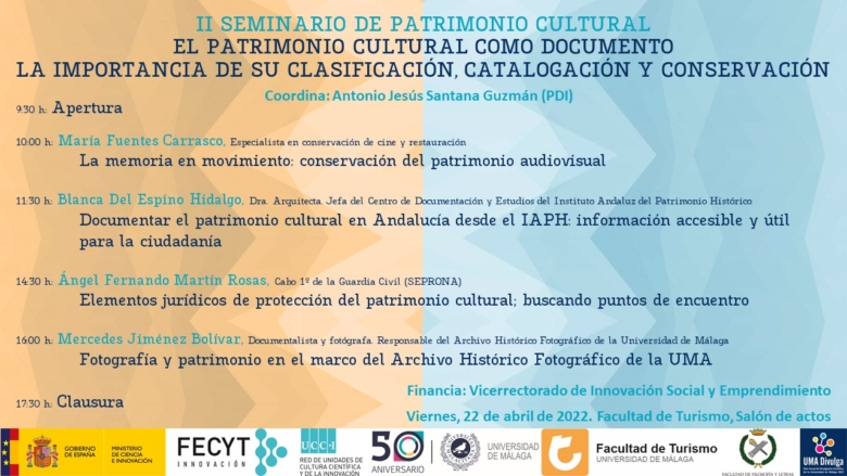 II seminario de Patrimonio Cultural. El patrimonio como documento: la importancia de su clasificación, catalogación y conservación