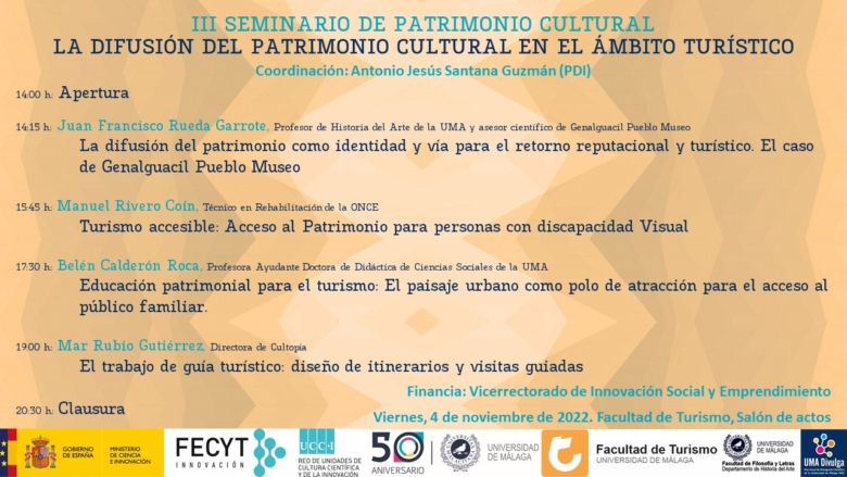 III seminario de Patrimonio Cultural. La difusión del patrimonio cultural en el ámbito turístico